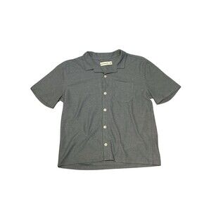 Abercrombie Kids Boys Size Med 11/12 Blue Short Sleeve Button Down Collard Shirt